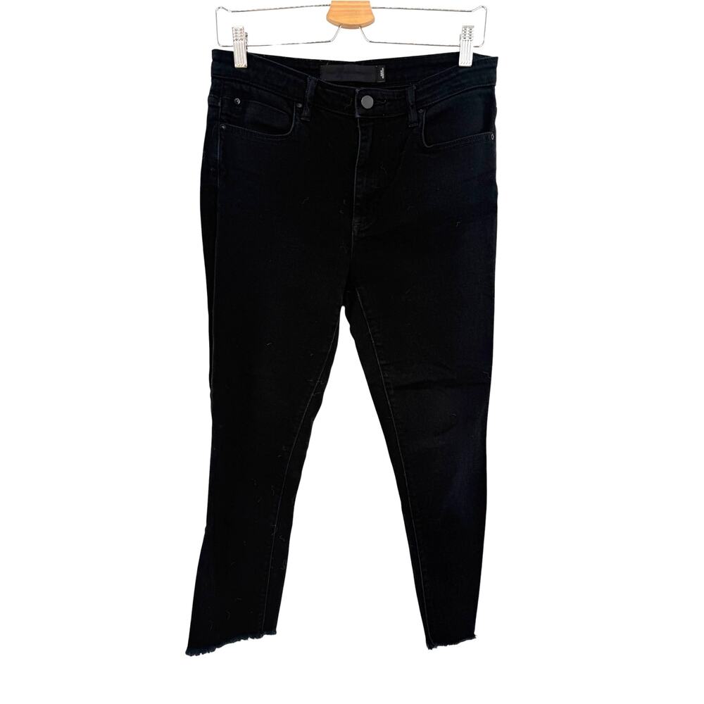 Alexander Wang WANG 001 Stay Black High Rise Slim Raw Hem Stretch Jeans Size 28
